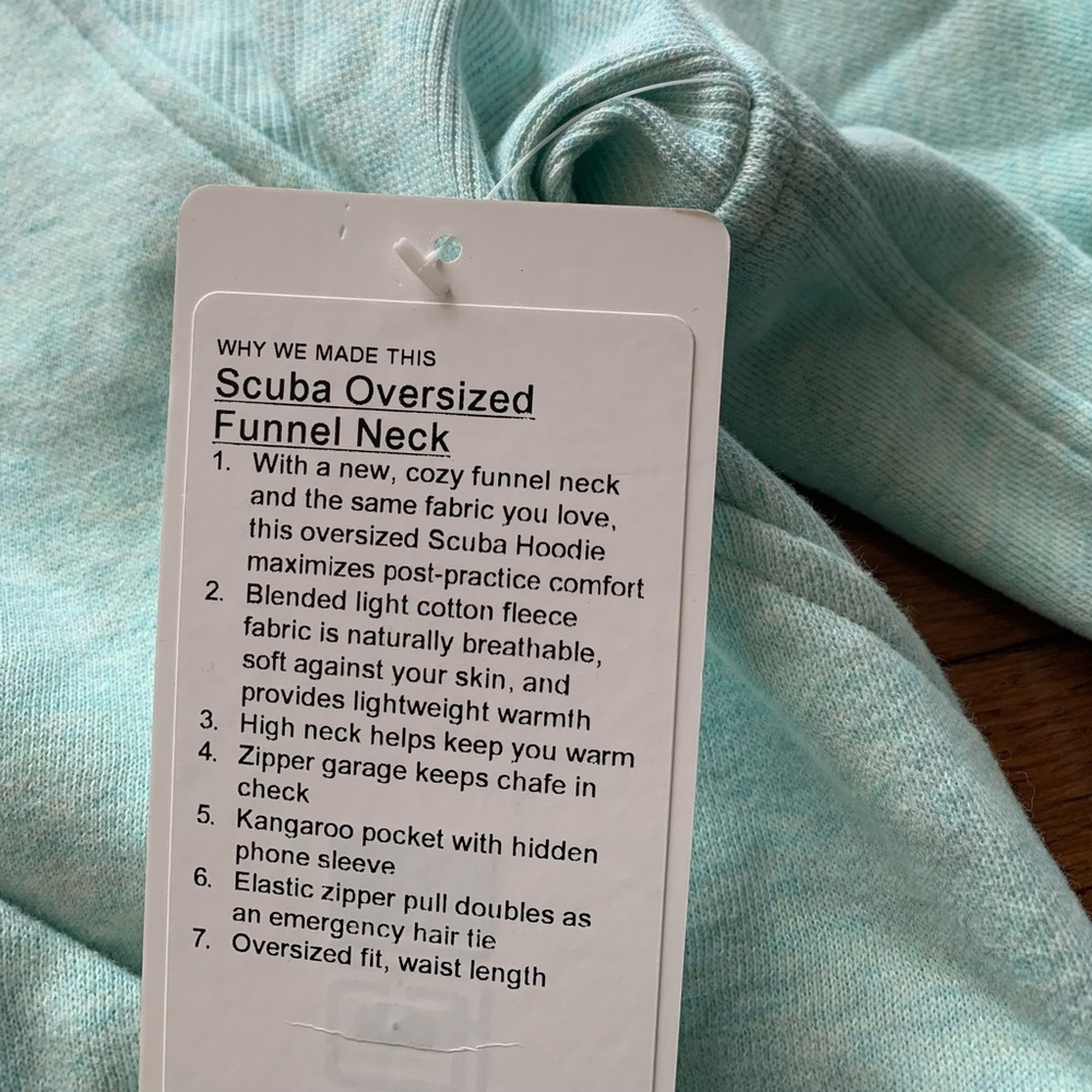❤️LULULEMON SCUBA OVERSIZED FUNNEL NECK HOODIE/JACKET-HEATHERED MINT-XL/XXL❤️ - Picture 12 of 16